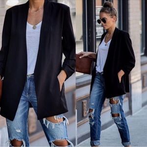 women blazer black office wear jacket coat